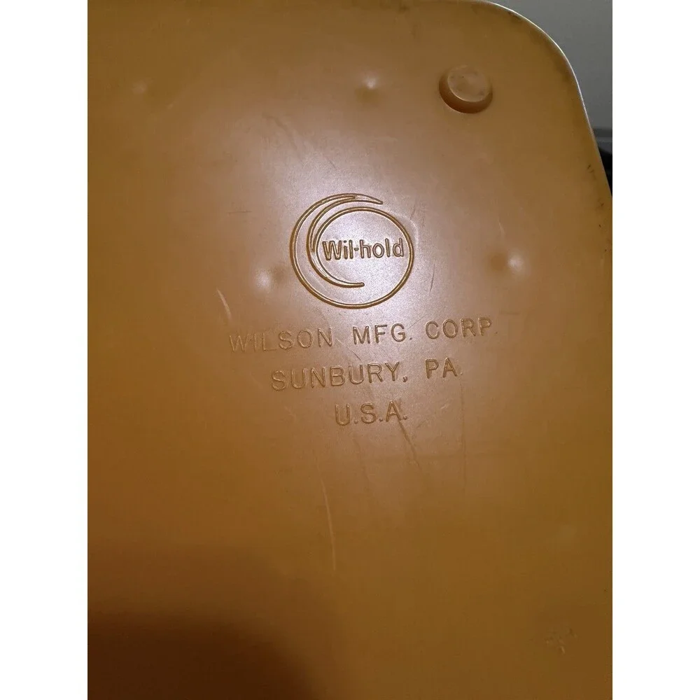 Wilson Mfg Wil-Hold Yellow Plastic Sewing Box Two Levels One Handled Tray